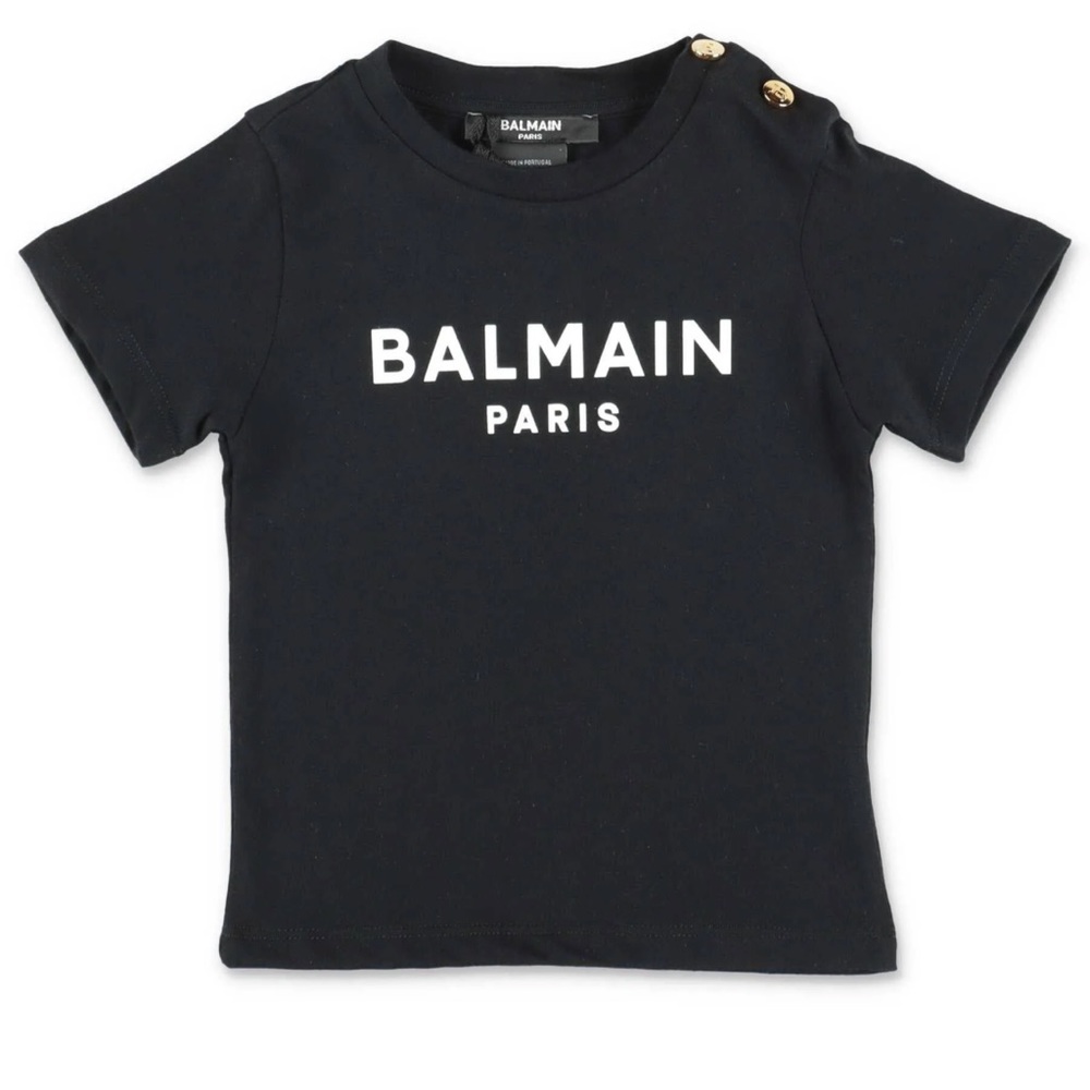 BALMAIN Black cotton jersey baby t-shirt size 6M